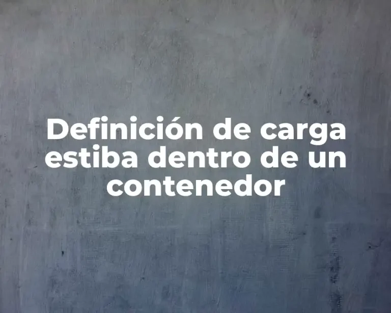 Definición de carga estiba dentro de un contenedor