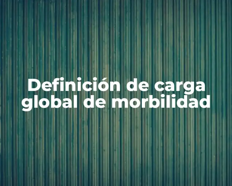 Definición de carga global de morbilidad