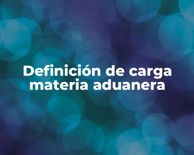 Definición de carga materia aduanera