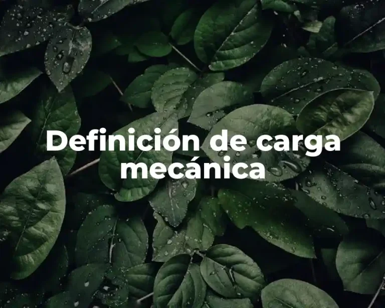 Definición de carga mecánica