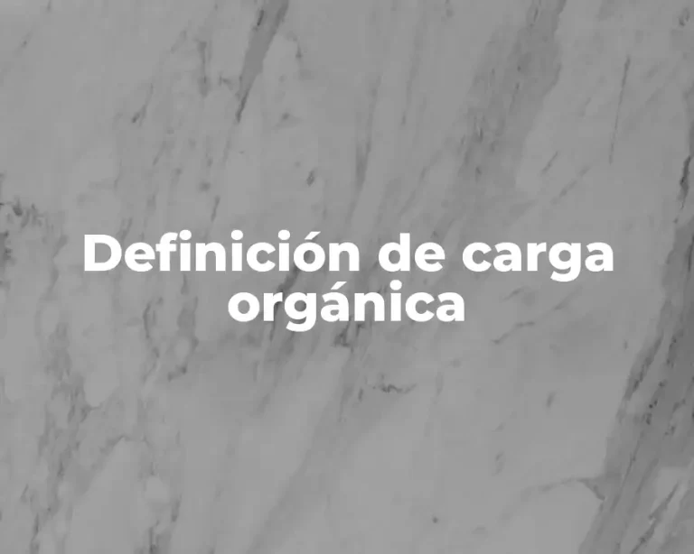 Definición de carga orgánica