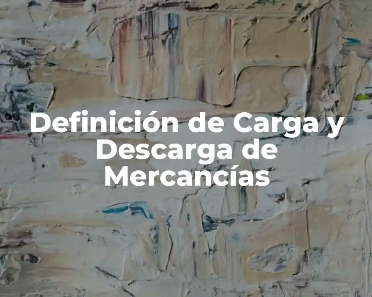 Definición de Carga y Descarga de Mercancías