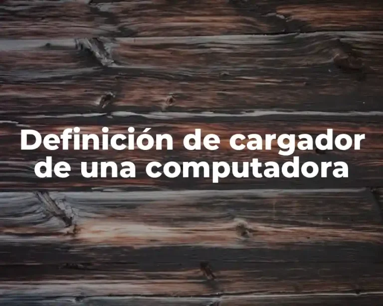 Definición de cargador de una computadora