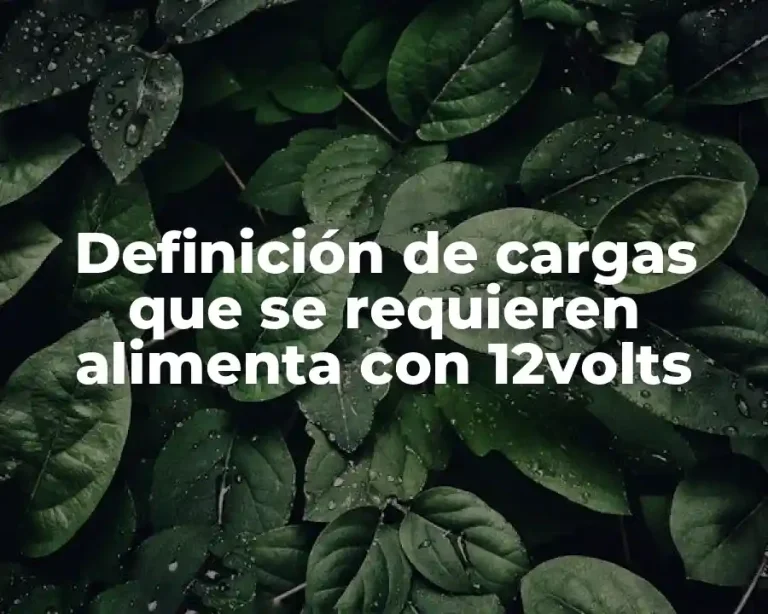 Definición de cargas que se requieren alimenta con 12volts