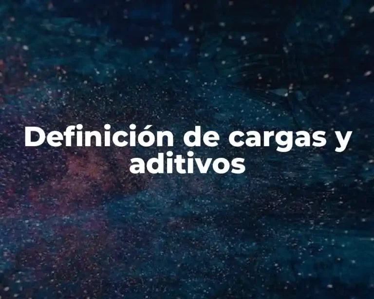 Definición de cargas y aditivos