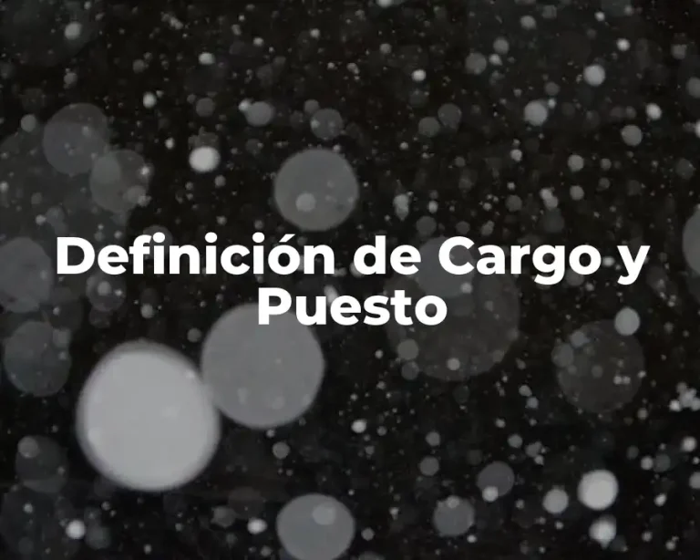 Definición de Cargo y Puesto