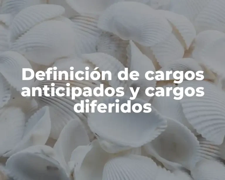 Definición de cargos anticipados y cargos diferidos