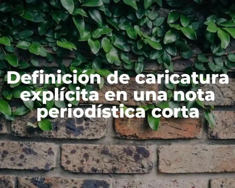 Definición de caricatura explícita en una nota periodística corta