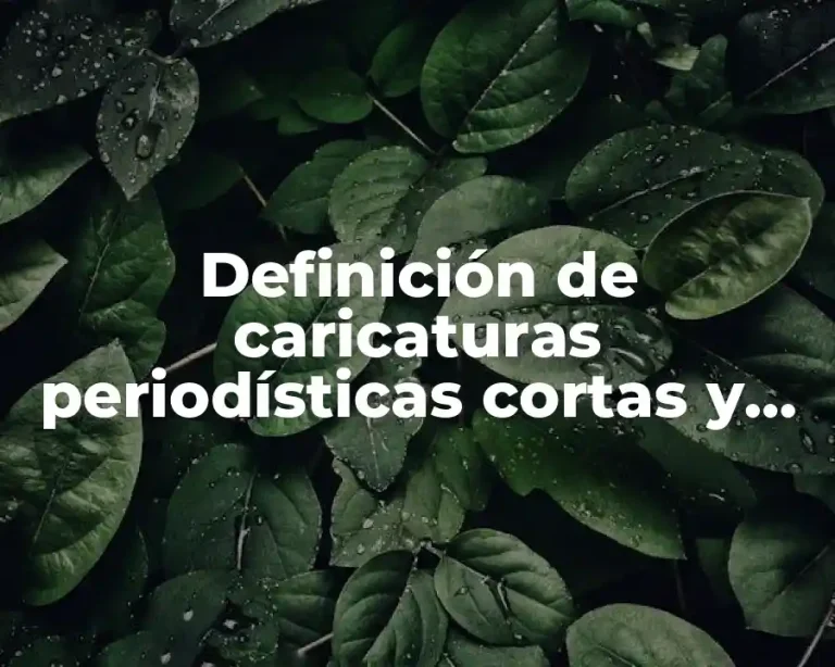 Definición de caricaturas periodísticas cortas y fáciles de aser