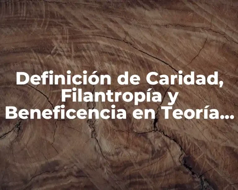 Definición de Caridad, Filantropía y Beneficencia en Teoría Social