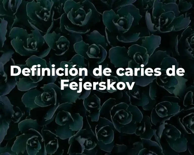 Definición de caries de Fejerskov