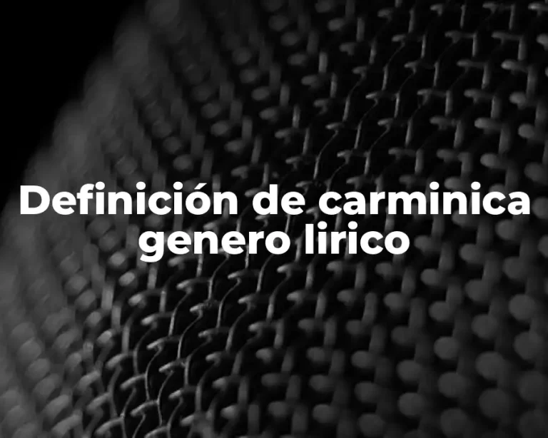 Definición de carminica genero lirico