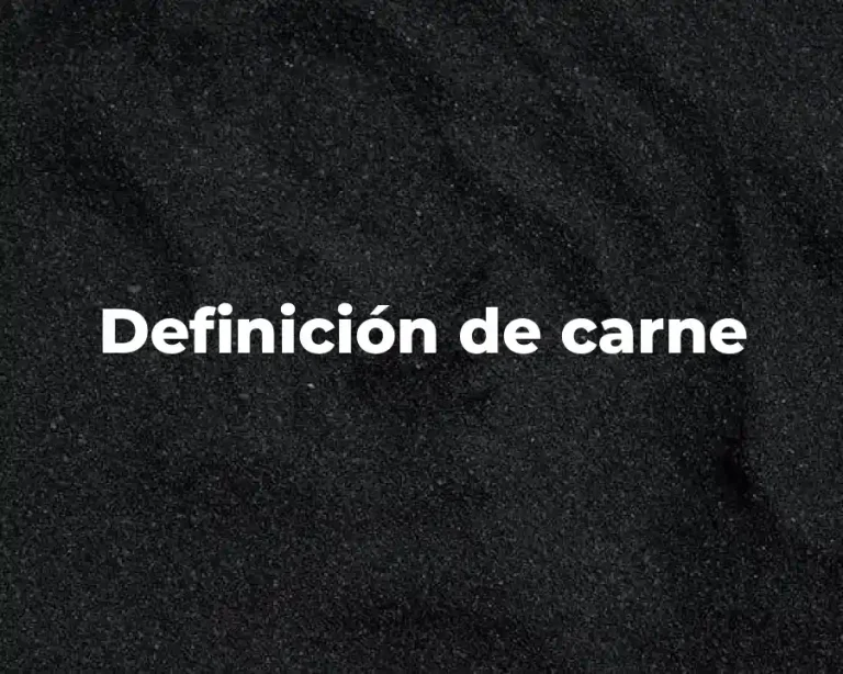 Definición de carne