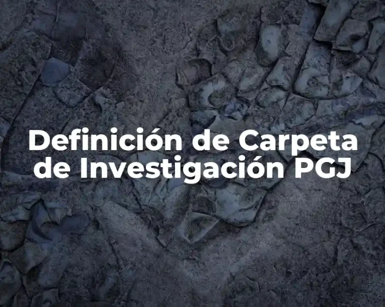 Definición de Carpeta de Investigación PGJ
