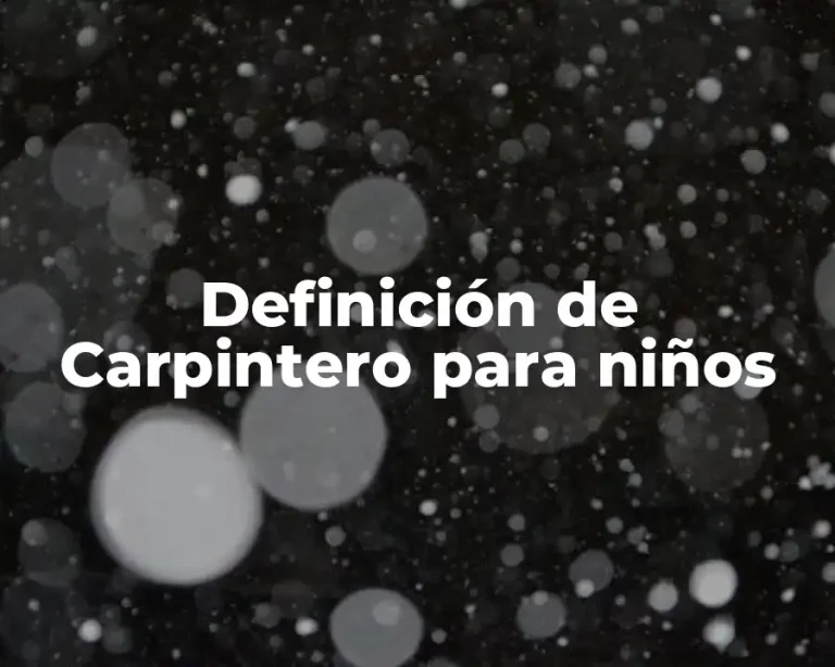 Definición de Carpintero para niños
