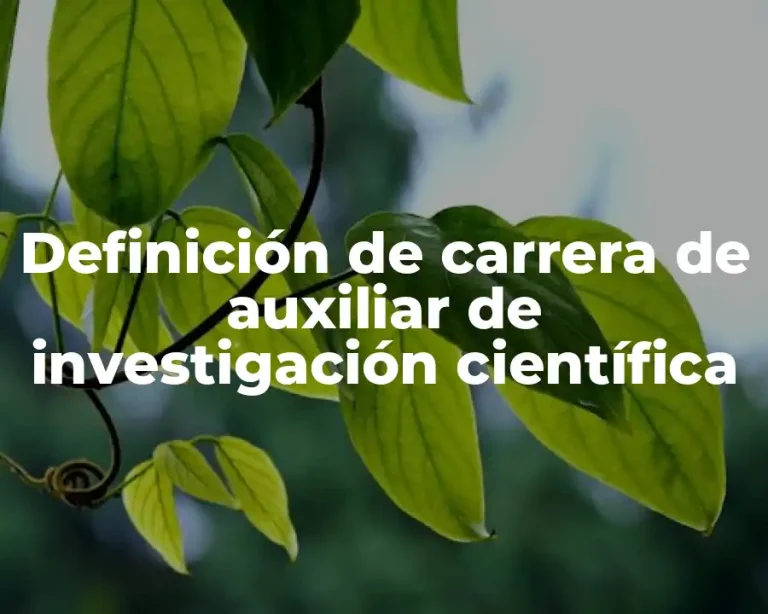 Definición de carrera de auxiliar de investigación científica