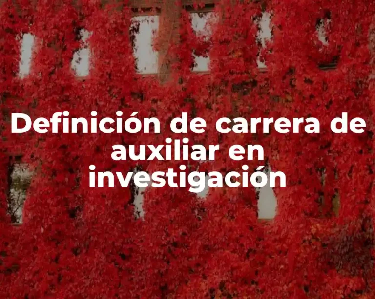 Definición de carrera de auxiliar en investigación