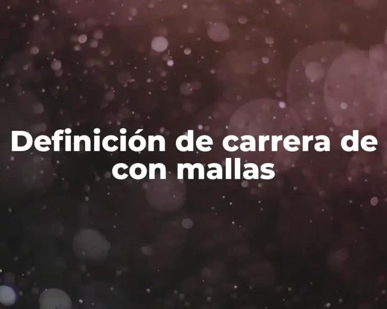 Definición de carrera de con mallas