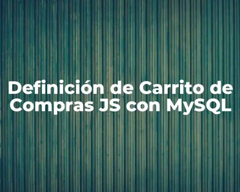 Definición de Carrito de Compras JS con MySQL