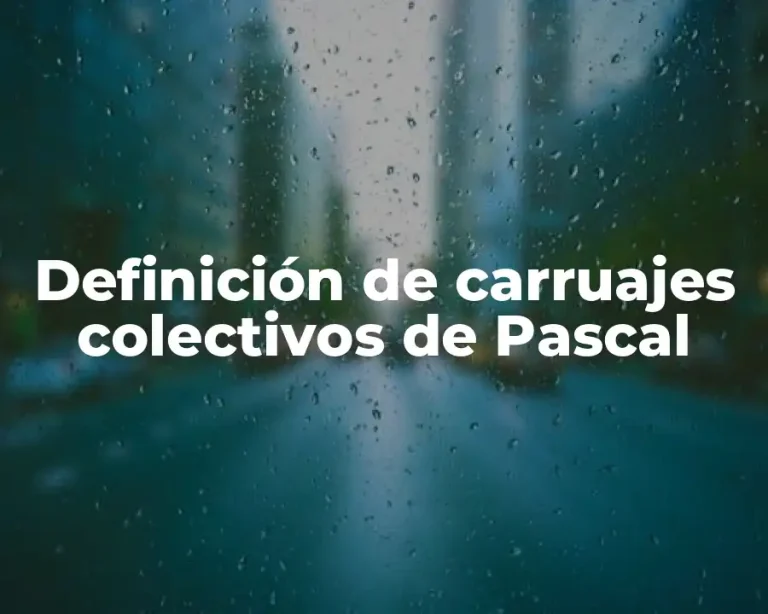 Definición de carruajes colectivos de Pascal