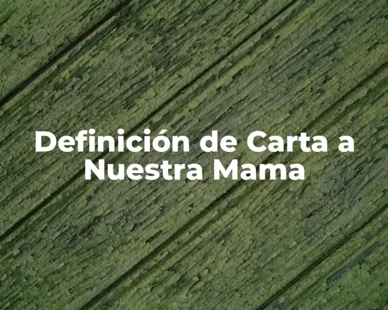 Definición de Carta a Nuestra Mama