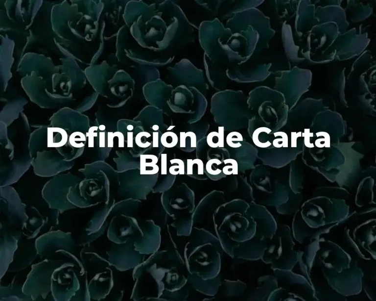Definición de Carta Blanca