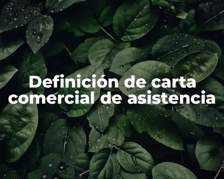 Definición de carta comercial de asistencia
