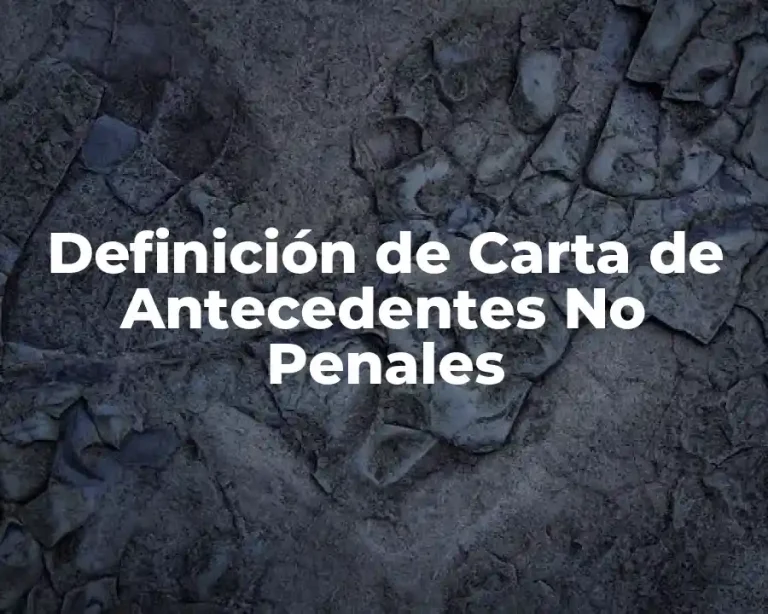 Definición de Carta de Antecedentes No Penales