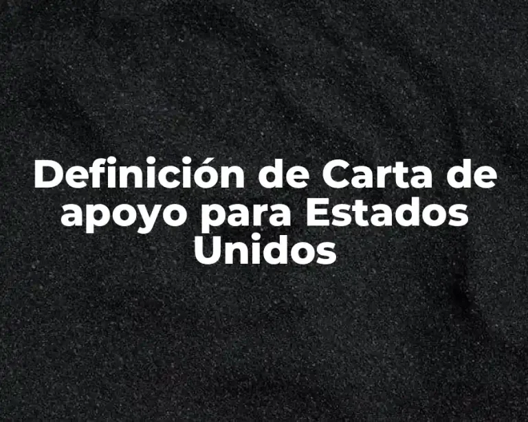 Definición de Carta de apoyo para Estados Unidos