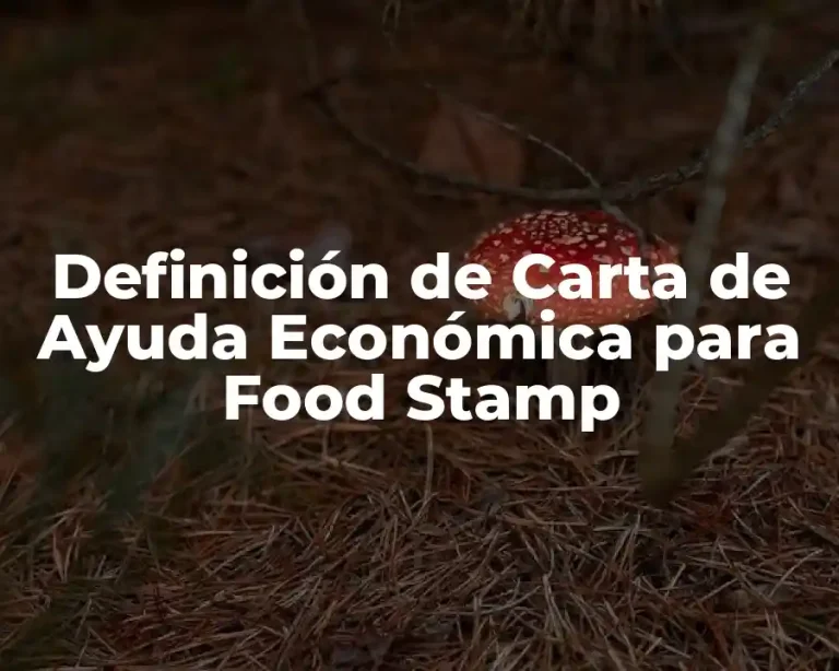 Definición de Carta de Ayuda Económica para Food Stamp