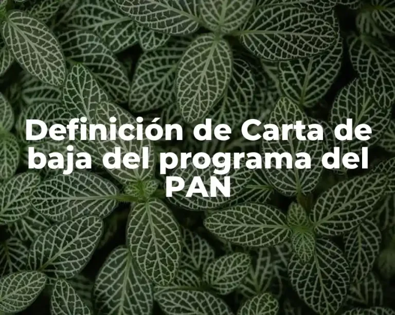 Definición de Carta de baja del programa del PAN