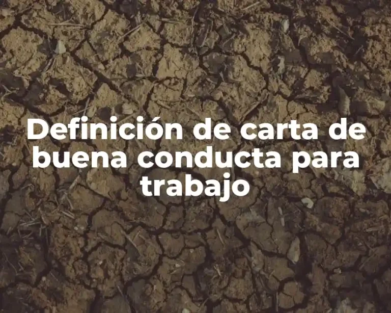 Definición de carta de buena conducta para trabajo