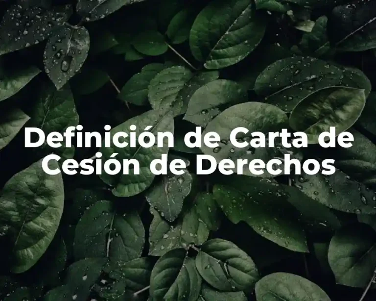Definición de Carta de Cesión de Derechos
