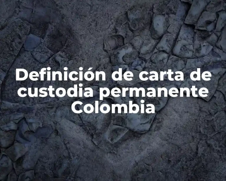 Definición de carta de custodia permanente Colombia