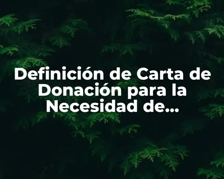 Definición de Carta de Donación para la Necesidad de Venezuela
