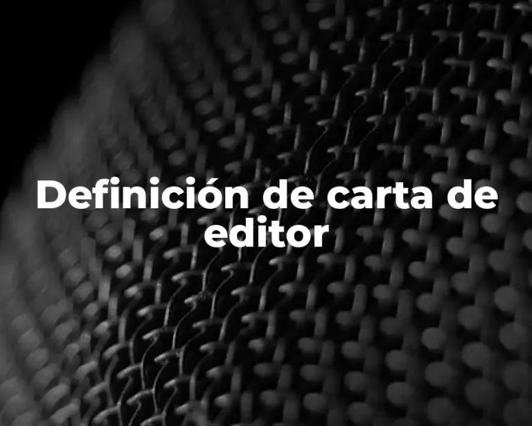 Definición de carta de editor