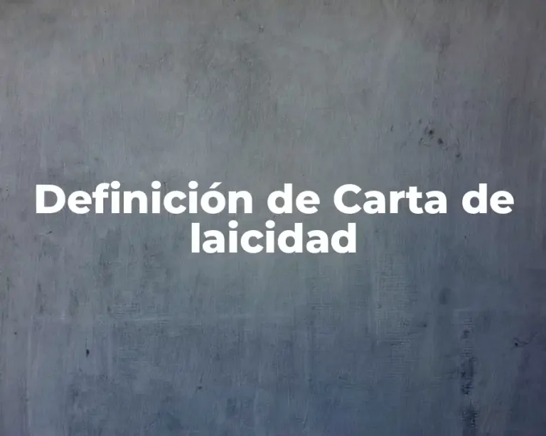Definición de Carta de laicidad
