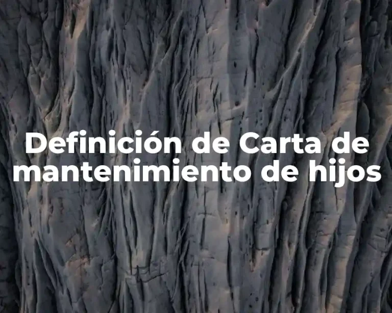 Definición de Carta de mantenimiento de hijos