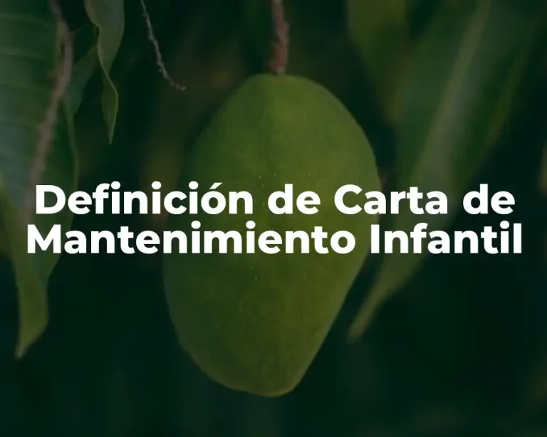 Definición de Carta de Mantenimiento Infantil
