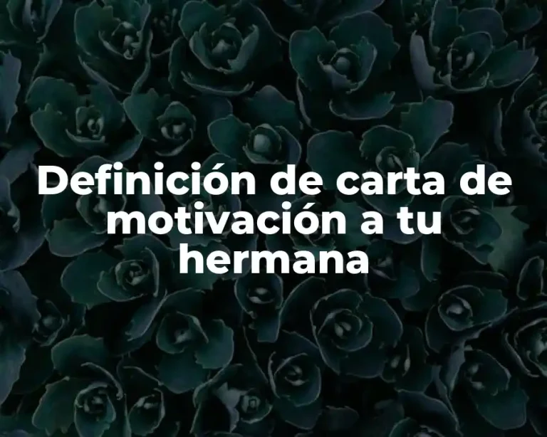 Definición de carta de motivación a tu hermana
