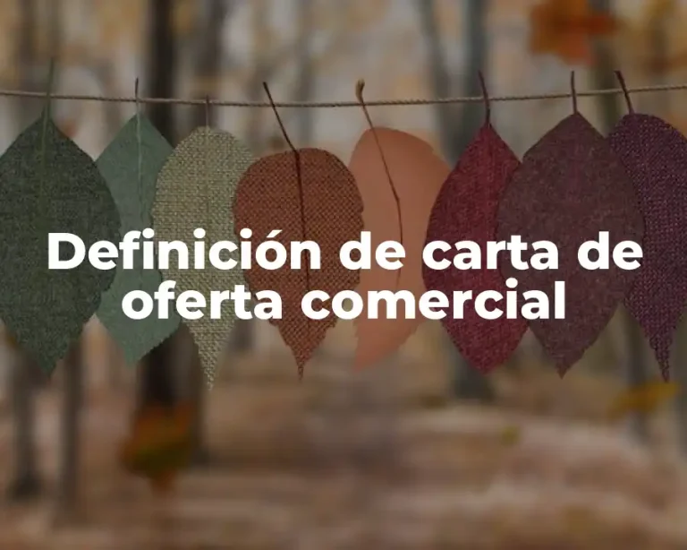 Definición de carta de oferta comercial