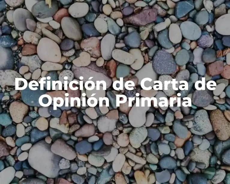 Definición de Carta de Opinión Primaria