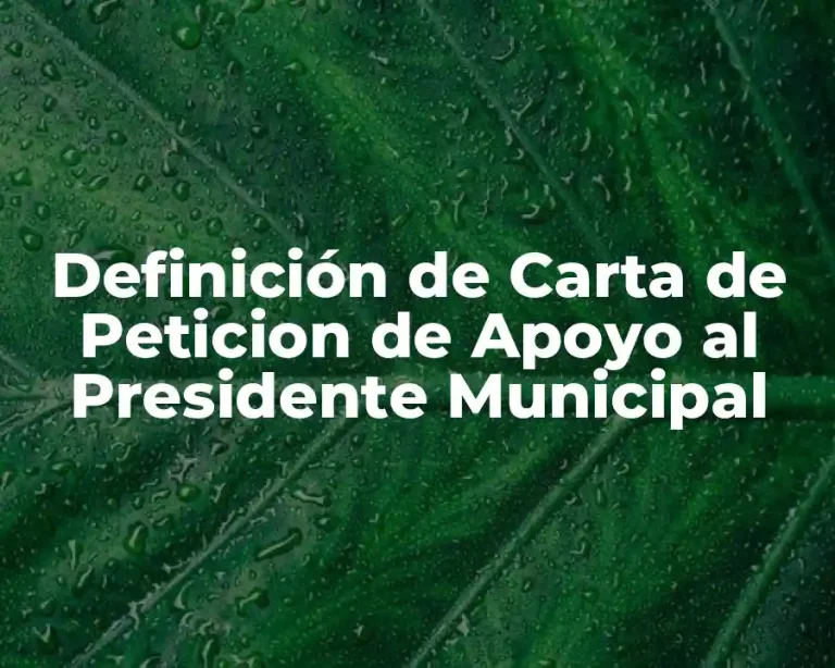 Definición de Carta de Peticion de Apoyo al Presidente Municipal