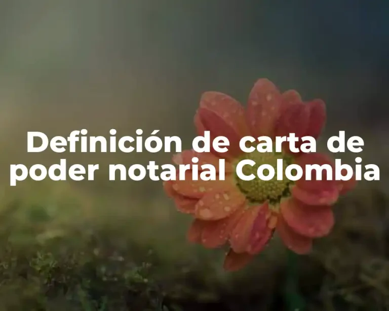 Definición de carta de poder notarial Colombia