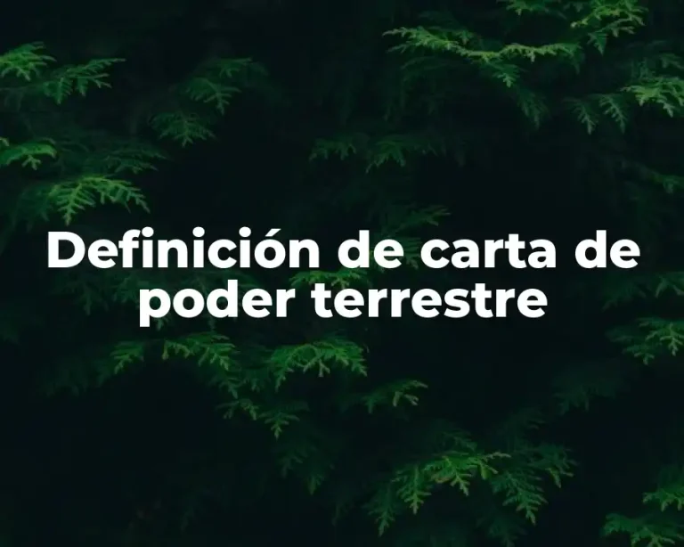 Definición de carta de poder terrestre