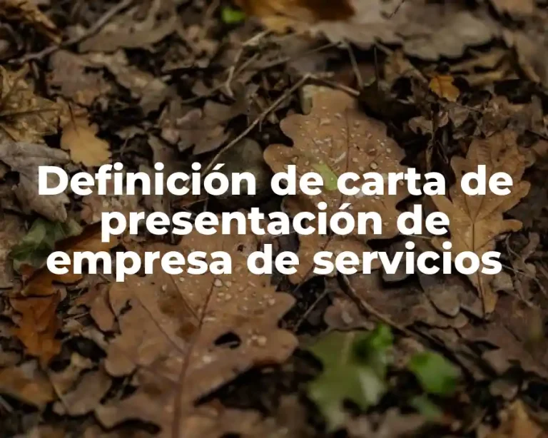 Definición de carta de presentación de empresa de servicios