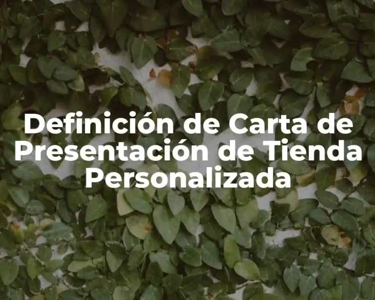 Definición de Carta de Presentación de Tienda Personalizada