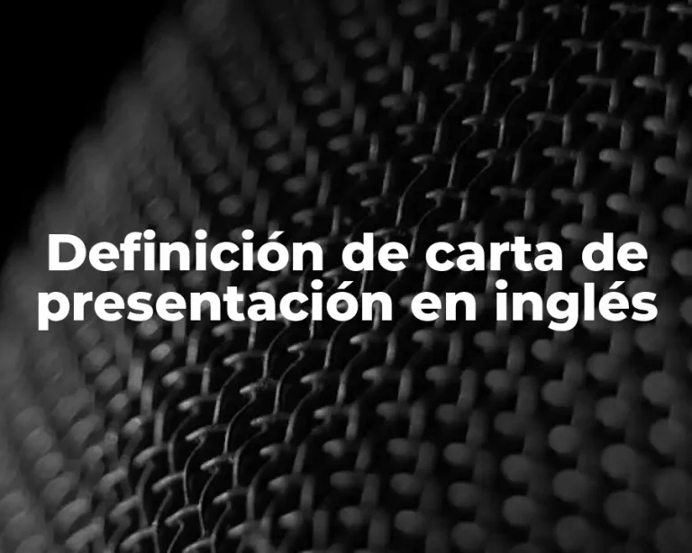 Definición de carta de presentación en inglés
