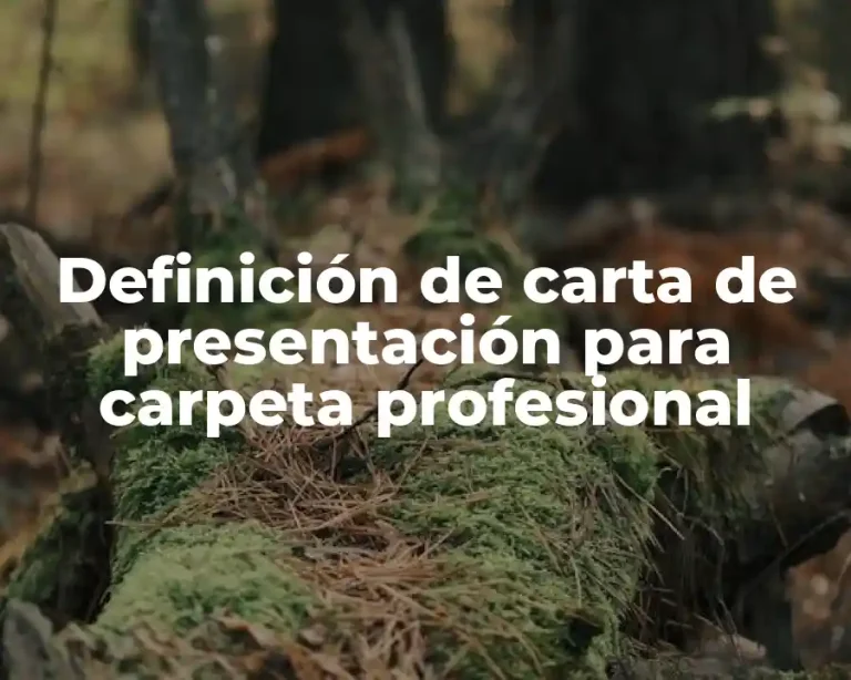 Definición de carta de presentación para carpeta profesional