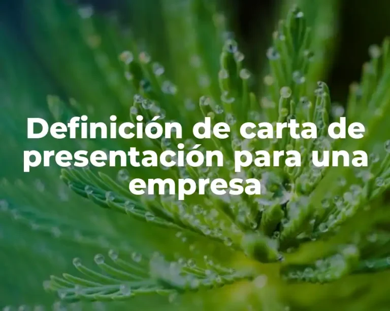 Definición de carta de presentación para una empresa